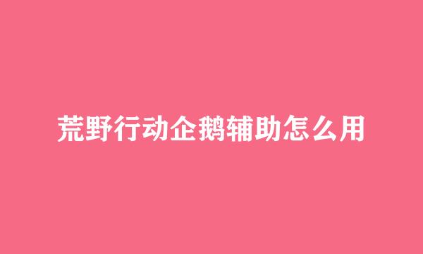 荒野行动企鹅辅助怎么用