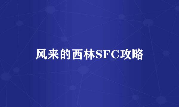 风来的西林SFC攻略