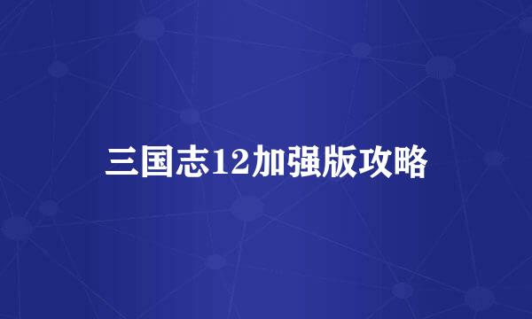 三国志12加强版攻略