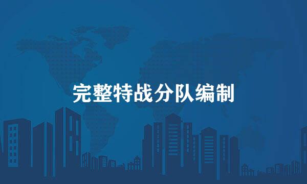 完整特战分队编制