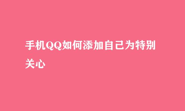 手机QQ如何添加自己为特别关心
