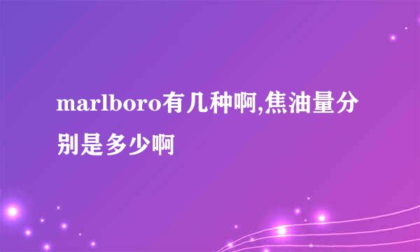 marlboro有几种啊,焦油量分别是多少啊