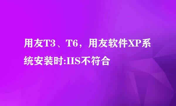 用友T3、T6，用友软件XP系统安装时:IIS不符合