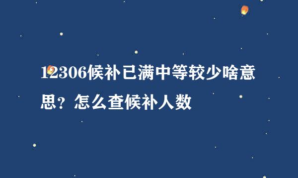 12306候补已满中等较少啥意思?怎么查候补人数