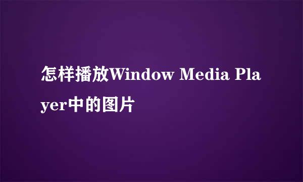 怎样播放Window Media Player中的图片