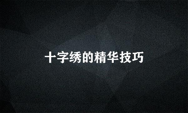 十字绣的精华技巧