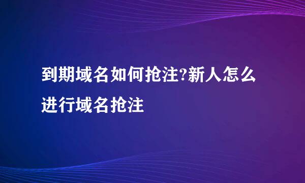 到期域名如何抢注?新人怎么进行域名抢注