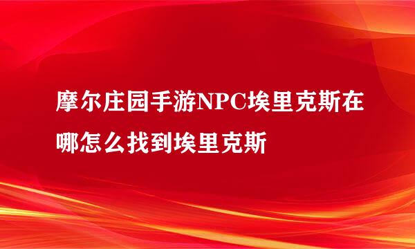 摩尔庄园手游NPC埃里克斯在哪怎么找到埃里克斯