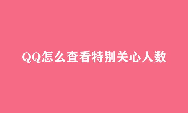 QQ怎么查看特别关心人数