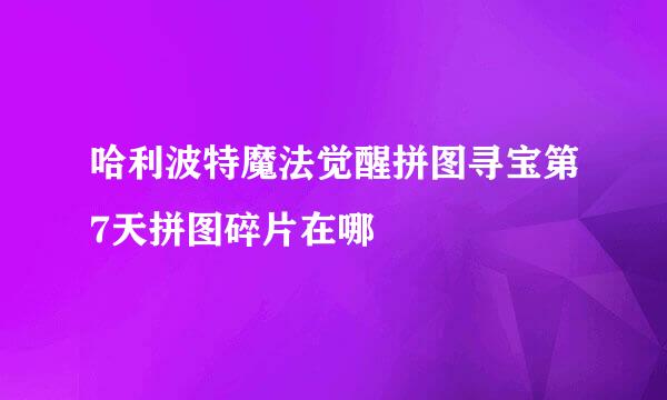哈利波特魔法觉醒拼图寻宝第7天拼图碎片在哪