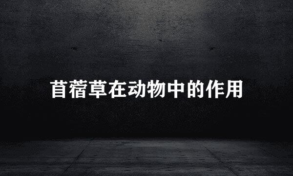 苜蓿草在动物中的作用