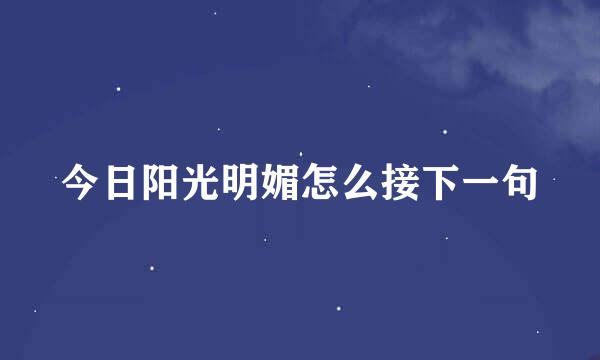 今日阳光明媚怎么接下一句