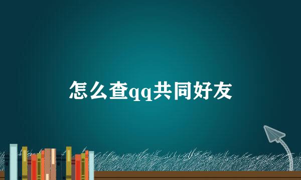 怎么查qq共同好友