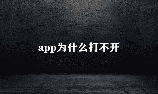 app为什么打不开