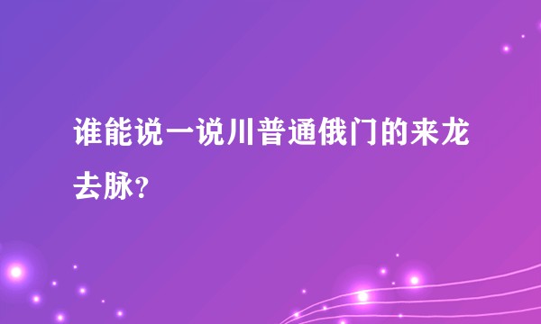 谁能说一说川普通俄门的来龙去脉？