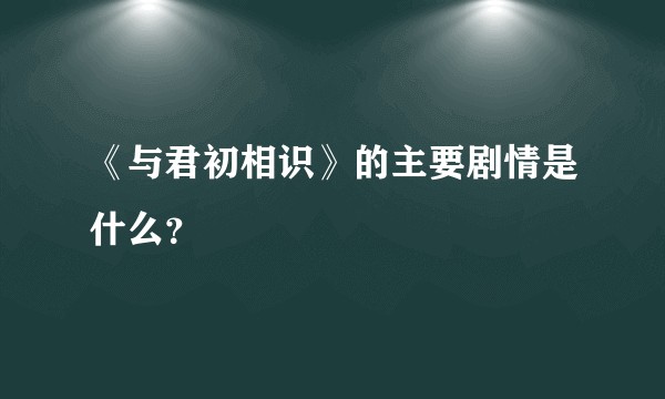 《与君初相识》的主要剧情是什么？