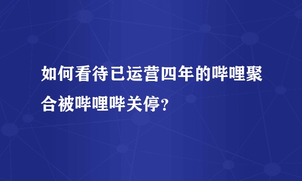 如何看待已运营四年的哔哩聚合被哔哩哔关停?