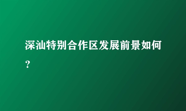 深汕特别合作区发展前景如何?