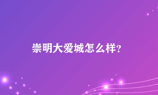 崇明大爱城怎么样？