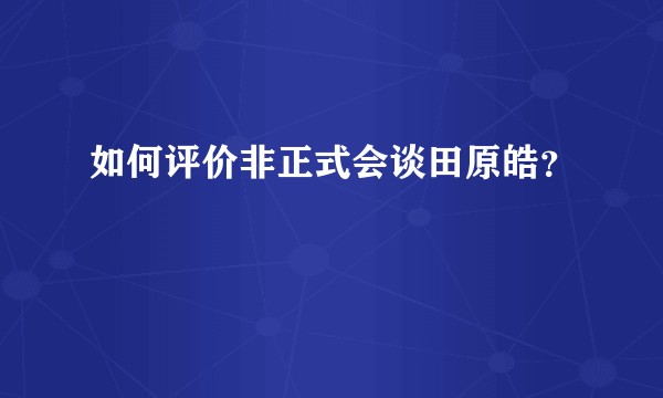 如何评价非正式会谈田原皓？