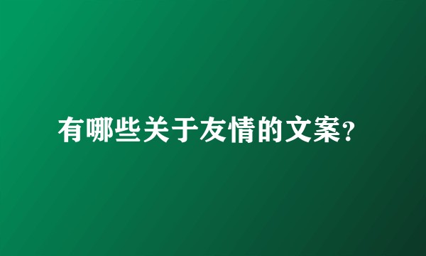 有哪些关于友情的文案?