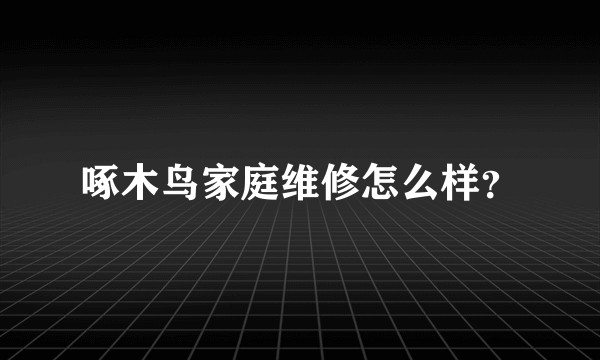啄木鸟家庭维修怎么样？