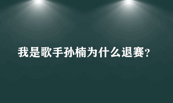 我是歌手孙楠为什么退赛？