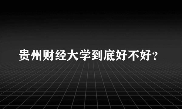 贵州财经大学到底好不好？
