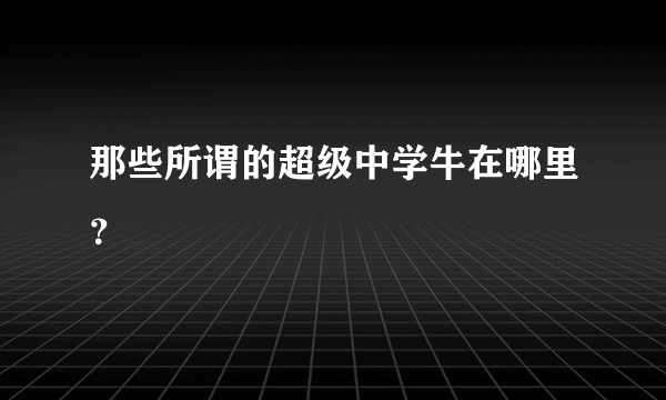 那些所谓的超级中学牛在哪里?