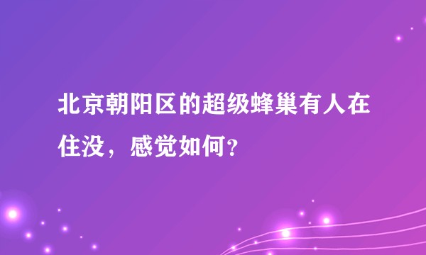 北京朝阳区的超级蜂巢有人在住没，感觉如何？