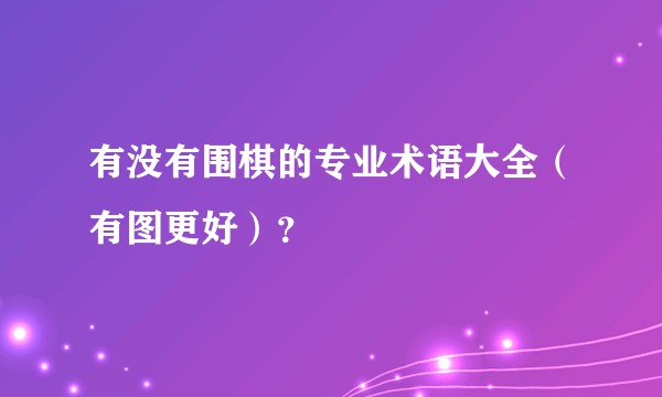 有没有围棋的专业术语大全（有图更好）？