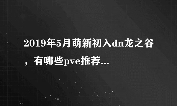 2019年5月萌新初入dn龙之谷,有哪些pve推荐的职业和玩法?