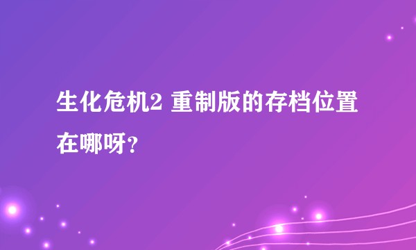 生化危机2 重制版的存档位置在哪呀？