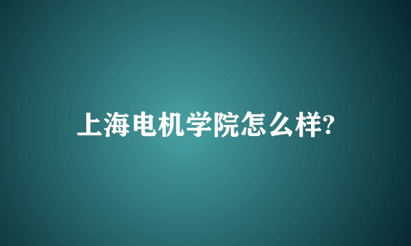 上海电机学院怎么样?