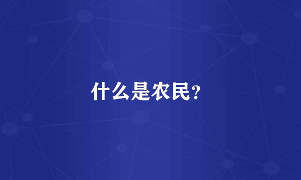 什么是农民？