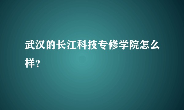 武汉的长江科技专修学院怎么样？