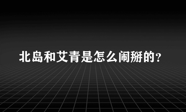 北岛和艾青是怎么闹掰的?