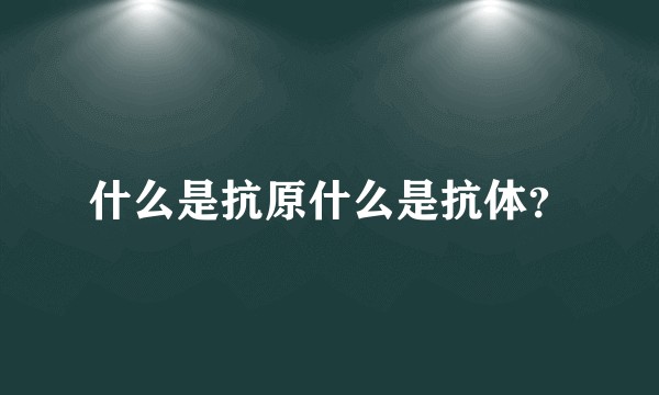 什么是抗原什么是抗体？