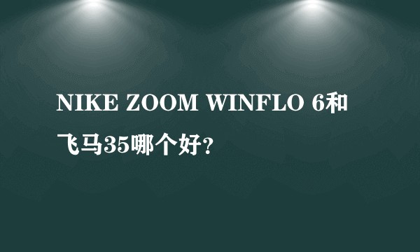 NIKE ZOOM WINFLO 6和飞马35哪个好？
