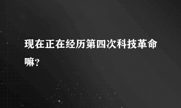 现在正在经历第四次科技革命嘛?