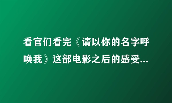 看官们看完《请以你的名字呼唤我》这部电影之后的感受是什么？