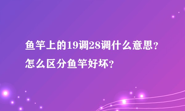 鱼竿上的19调28调什么意思？怎么区分鱼竿好坏？