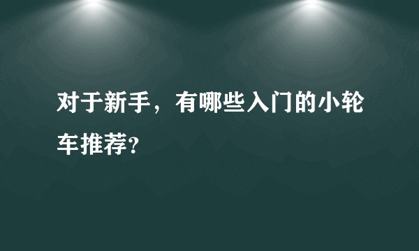 对于新手,有哪些入门的小轮车推荐?