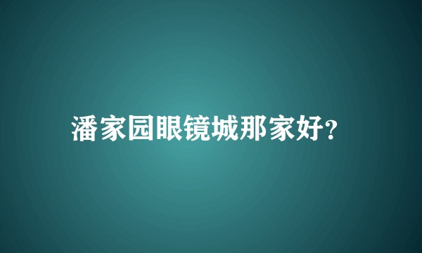 潘家园眼镜城那家好?