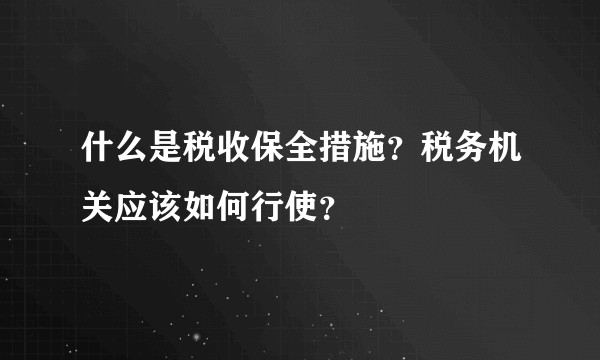 什么是税收保全措施？税务机关应该如何行使？