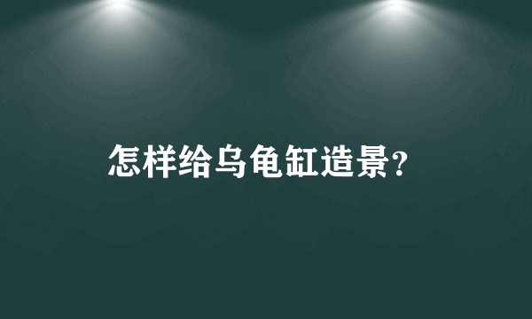 怎样给乌龟缸造景?