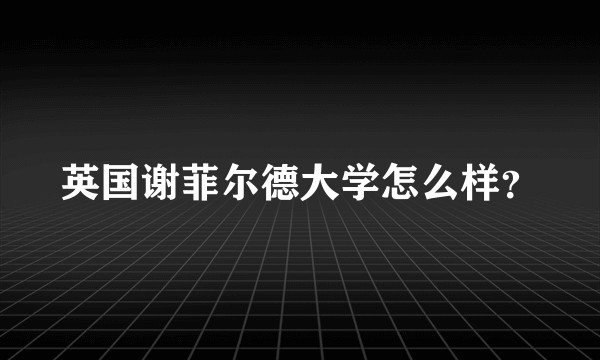 英国谢菲尔德大学怎么样?