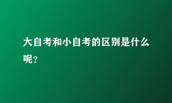大自考和小自考的区别是什么呢？