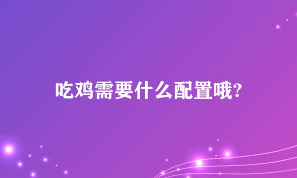 吃鸡需要什么配置哦?