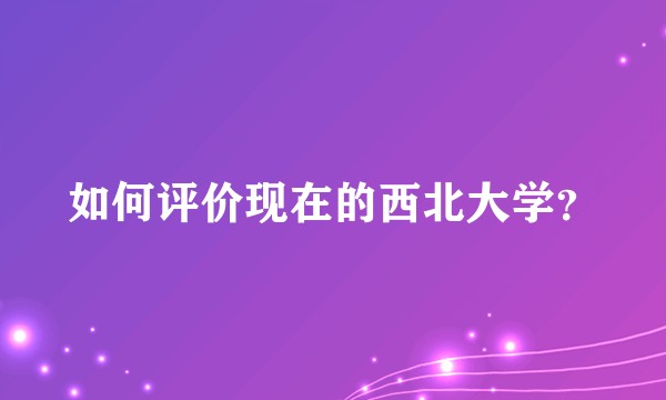如何评价现在的西北大学？